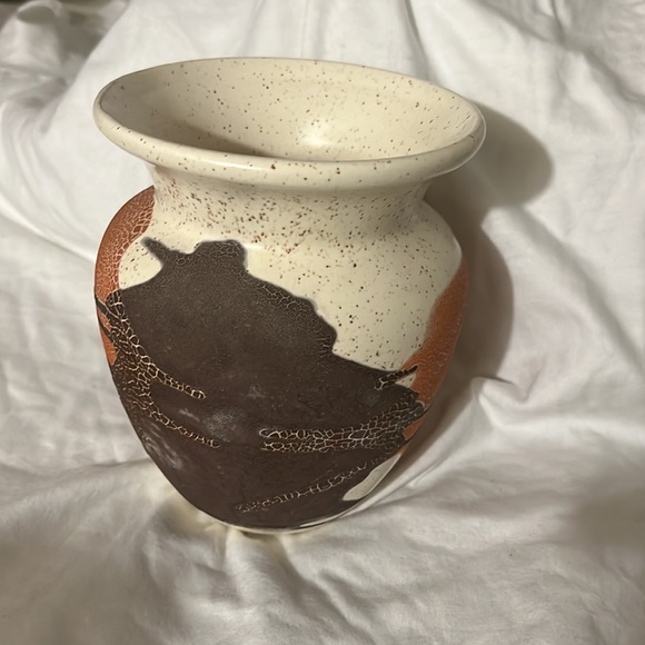 Royal Haeger Pottery Earthwrap crackle vase 5.5” tall brown rust - Picture 2 of 4